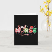 ナースクリスマスステソスコープナースクリスマスススクラブトップ カード (黄色い花)