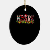 ナースクリスマスステソスコープナースクリスマスパジャマ セラミックオーナメント (右)