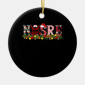 ナースクリスマスステソスコープナースクリスマスパジャマ セラミックオーナメント (正面)