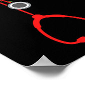 ナースクリスマスステソスコープナースクリスマスパジャマpj ポスター (角)