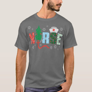 ナースクリスマスツリーナースクリスマスパジャマPJs RN ER Tシャツ