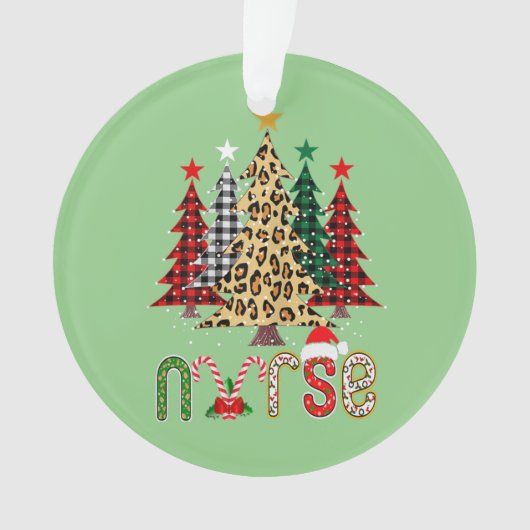 ナースクリスマスツリー聴診器RN LPNスクラブNURS オーナメント (正面)