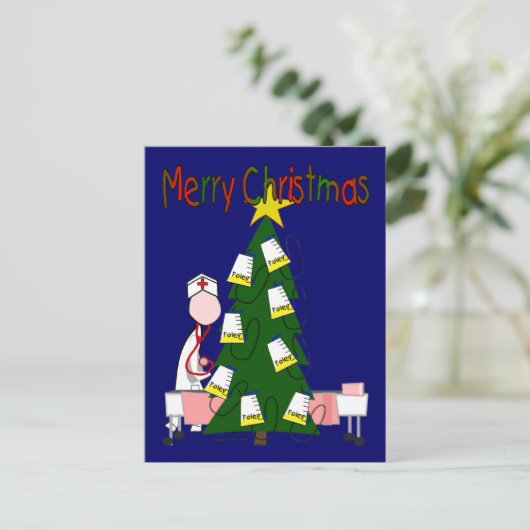 ナースクリスマスデザイン「メリークリスマス」 シーズンポストカード (スタンド正面)
