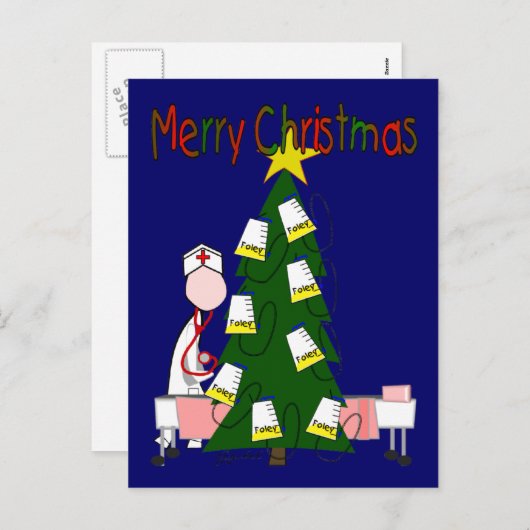 ナースクリスマスデザイン「メリークリスマス」 シーズンポストカード (正面/裏面)