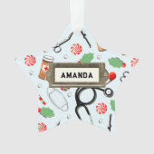 ナースクリスマスホリデーキープサケ オーナメント (正面)