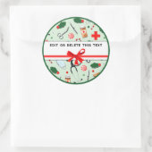 ナースクリスマスホリデーススクエアステッカー ラウンドシール (バッグ)