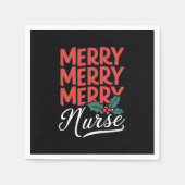 ナースクリスマスメリーナース授乳式ギフトホリデイ スタンダードカクテルナプキン (正面)