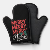 ナースクリスマスメリーナース授乳式ギフトホリデイ 鍋つかみ (正面/裏面)