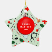 ナースクリスマス収集可能なセラミックオーナメント セラミックオーナメント (正面)