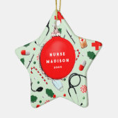 ナースクリスマス収集可能なセラミックオーナメント セラミックオーナメント (左)
