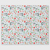 ナースクリスマス ラッピングペーパー (フラット)