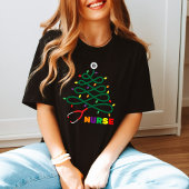 ナースクルー：聴診器ツリークリスマスギフトかわいい Tシャツ