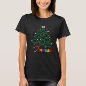 ナースクルー:聴診器ツリークリスマスギフトかわいい Tシャツ (正面)