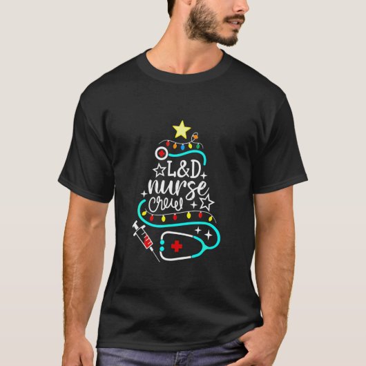 ナースクルーMerry Christmas Labor-And-Delivery Nurs Tシャツ (正面)