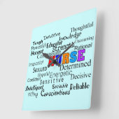 ナースクロック「説明する単語」 スクエア壁時計 (傾斜)