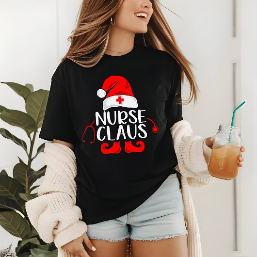 ナースクロースクリスマスホリデーズステソスコープおもしろい トライブレンドＴシャツ