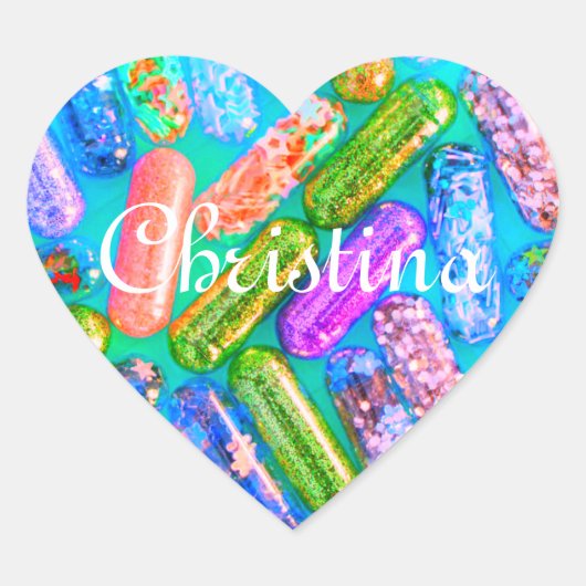 ナースグリッター薬ピルカラフル ハートシール (正面)