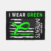 ナースグリーン私の患者のための私の腎臓の病気が待っている フリースブランケット (正面(横))