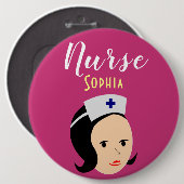 ナースコロッサル、6インチラウンドボタン 缶バッジ (正面&裏面)