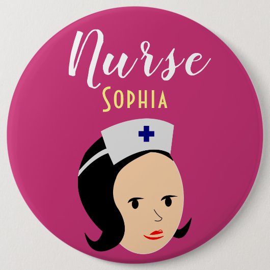 ナースコロッサル、6インチラウンドボタン 缶バッジ (正面)
