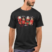 ナースコーヒーラテRN聴診器クリスマスクリスマスP Tシャツ (正面)