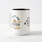 ナースコーヒーラブマグギフトヘルスケアおもしろいことわざ ツートーンマグカップ (正面左)
