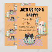 ナースゴーストのユーモアたっぷりの名言 パンプキンのコケティッシュさ 招待状 (正面/裏面)