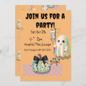 ナースゴーストのユーモアたっぷりの名言 パンプキンのコケティッシュなやつだ 招待状 (正面/裏面)