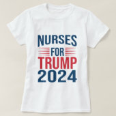 ナースサポートトランプ2024のTのための再選挙ナース Tシャツ (デザイン正面)