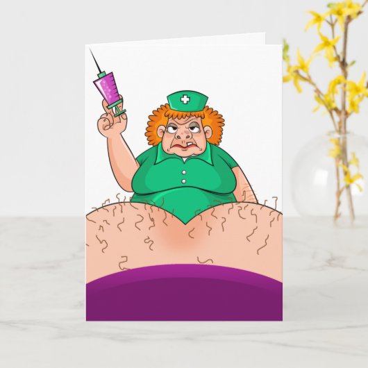 ナースサンキューユーモアおもしろいナースユーモアのある感謝してい カード (黄色い花)