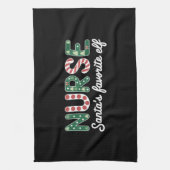 ナースサンタのお気に入りの小妖精や小人ライフナースデイギフト キッチンタオル (縦)