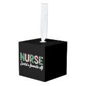 ナースサンタのお気に入りの小妖精や小人ライフナースデイギフト キューブオーナメント (正面アングル)