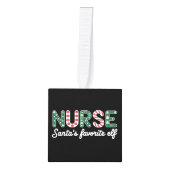 ナースサンタのお気に入りの小妖精や小人ライフナースデイギフト キューブオーナメント (正面)