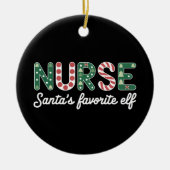ナースサンタのお気に入りの小妖精や小人ライフナースデイギフト セラミックオーナメント (正面)