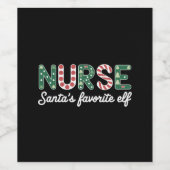 ナースサンタのお気に入りの小妖精や小人ライフナースデイギフト ワインラベル (シングルラベル)