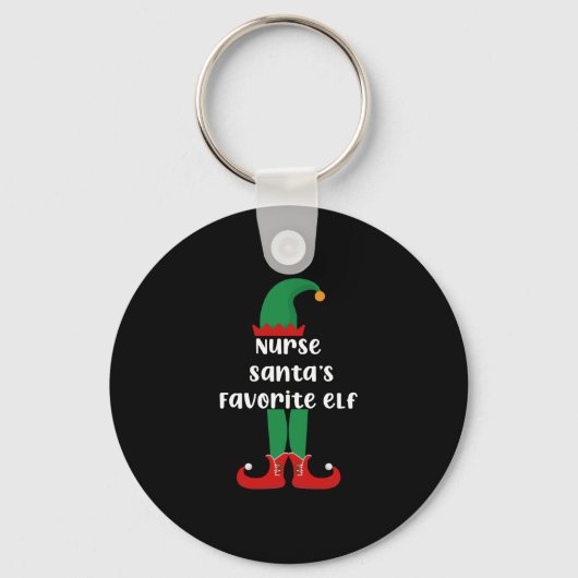 ナースサンタの愛するエルフ 面白い看護師のクリスマス キーホルダー (正面)