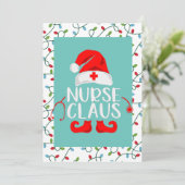 ナースサンタクロースクリスマスホリデー シーズンカード (スタンド正面)