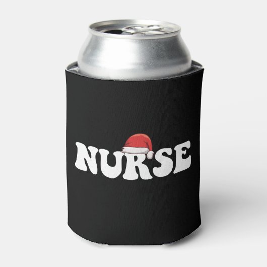 ナースサンタ帽子 クリスマス 看護 缶クーラー (缶正面)