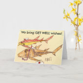 ナースシャークGet Well Card カード (黄色い花)