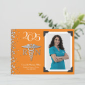 ナースシルバー卒業発表オレンジ 招待状 (スタンド正面)