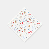 ナースシンプル医療機器パターン スタンダードカクテルナプキン (角)