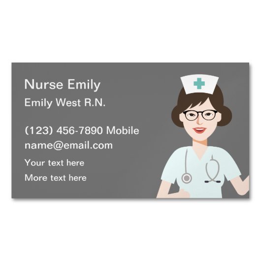 ナースシンプル患者用名刺マグネット マグネット名刺 (正面)