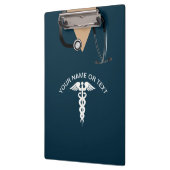 ナーススクラブトップティール(緑がかった色)医療パーソナライズされた クリップボード (左)