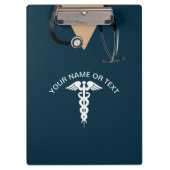 ナーススクラブトップティール(緑がかった色)医療パーソナライズされた クリップボード (正面)