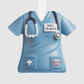 ナーススクラブパーソナライズされたシャツのクリスマス装飾 オーナメント (正面)