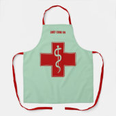 ナーススクラブ緑と赤 エプロン (正面)