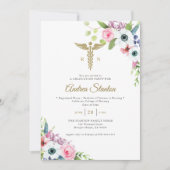 ナーススクール卒業式カドゥセウムモダンフローラ 招待状 (正面)