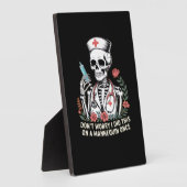 ナーススケルトンジョークユーモア半開きエッセンシャルT-Sh フォトプラーク (側面)