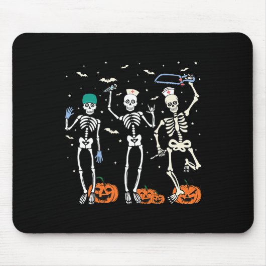 ナーススケルトンハロウィーンヘルスケア1 マウスパッド (正面)