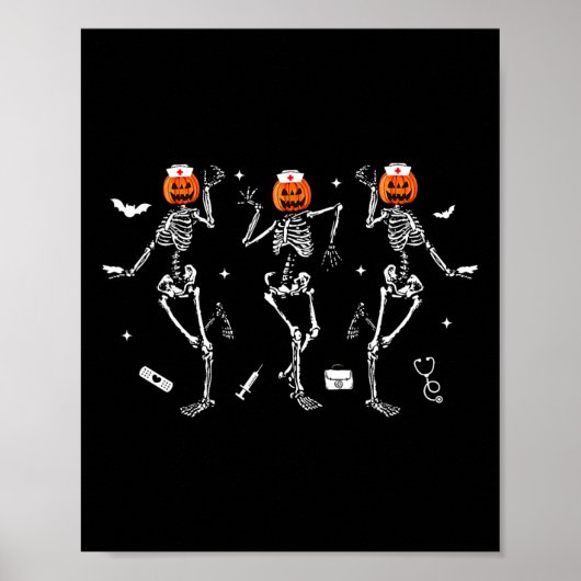 ナーススケルトン踊りハロウィンヘルスケアクルーR ポスター (正面)
